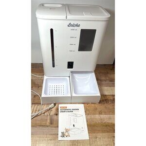 Leicko 4500ml Automatic Pet Feeder With LCD Display & Dual Bowls For Food & Wate
